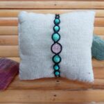 Bracelet macramé Amazonite et Quartz rose