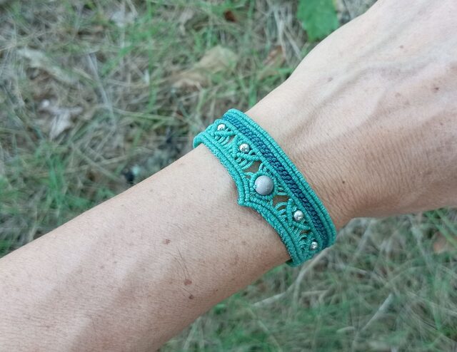 Bracelet macramé Corail fossilisé – Image 2